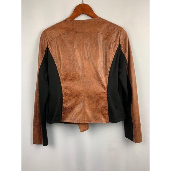 G By Giuliana Womens Faux Leather & Polyester Colorblock Jacket S - Picture 6 of 6